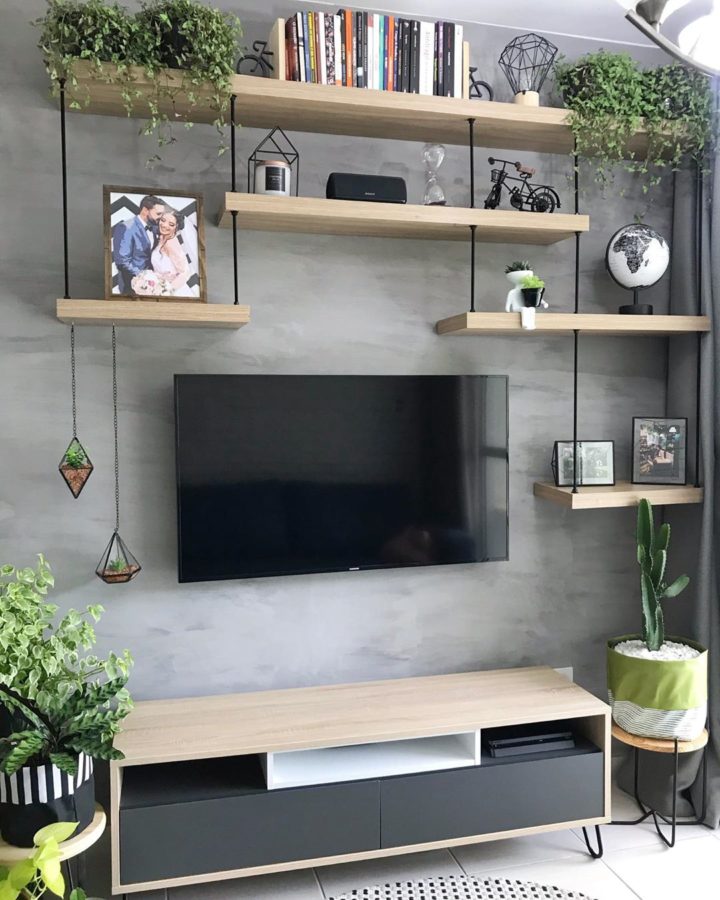 10 Ideas On How To Decorate A Tv Wall, What To Put Around Tv On Wall