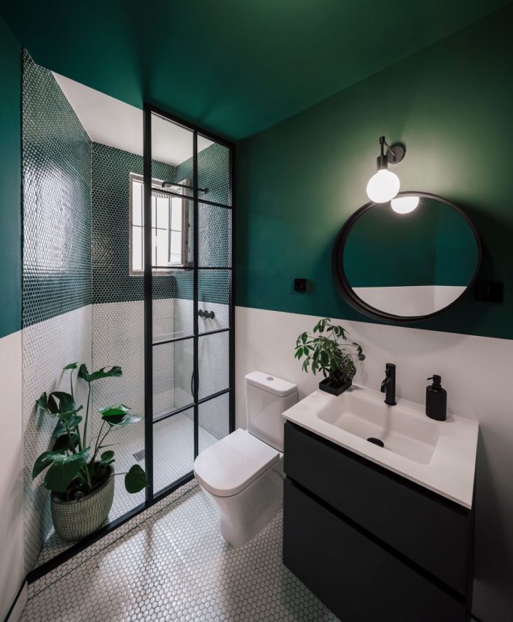 green bathroom basin