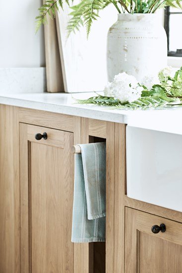 Traditionally Made Timeless Timber Κitchen with a beautiful vase