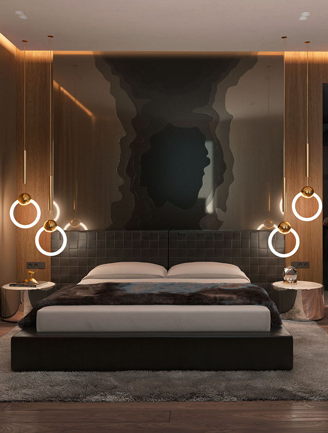 brown bedroom idea for men