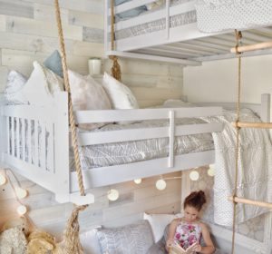 girls room decor with loft bed