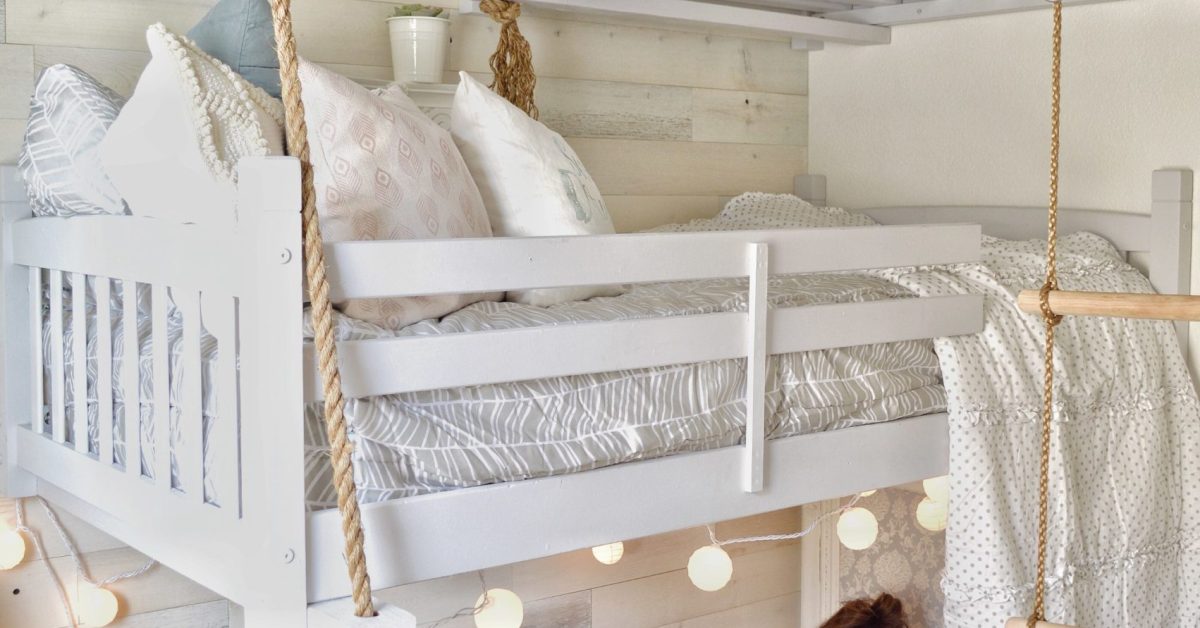 girls room decor with loft bed