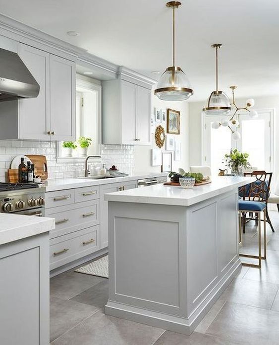 Kitchen With Gray Cabinets Why To, Light Gray Cabinets Kitchen Ideas