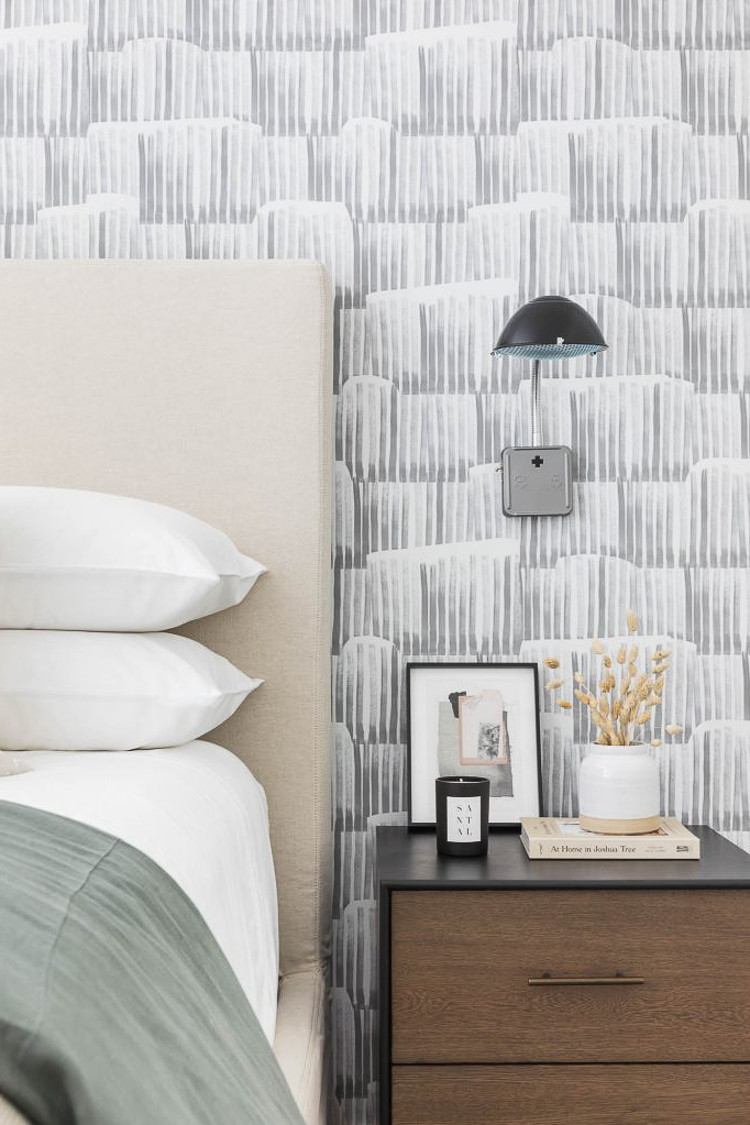 modern simple grey white bedroom wallpaper idea2