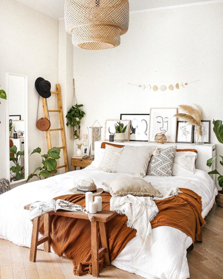 cozy boho bedroom decor idea