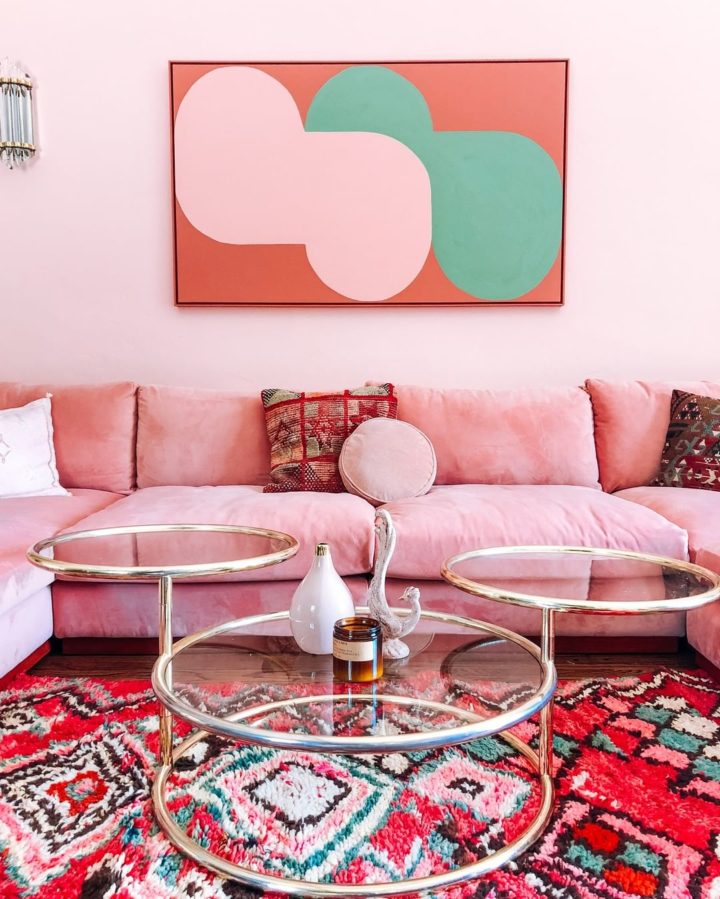 Step Outside Of The Comfort Zone Pink Sofa Living Room