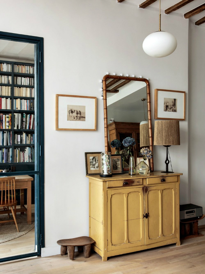 Parisian Apartment With Scandinavian Furniture Raw Materials and Mediterranean Colors