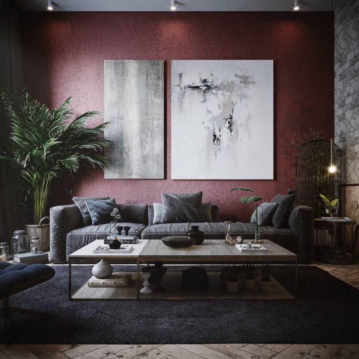 Grey And Burgundy Living Room Ideas
