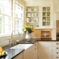white classic kitchen design with Soapstone countertop