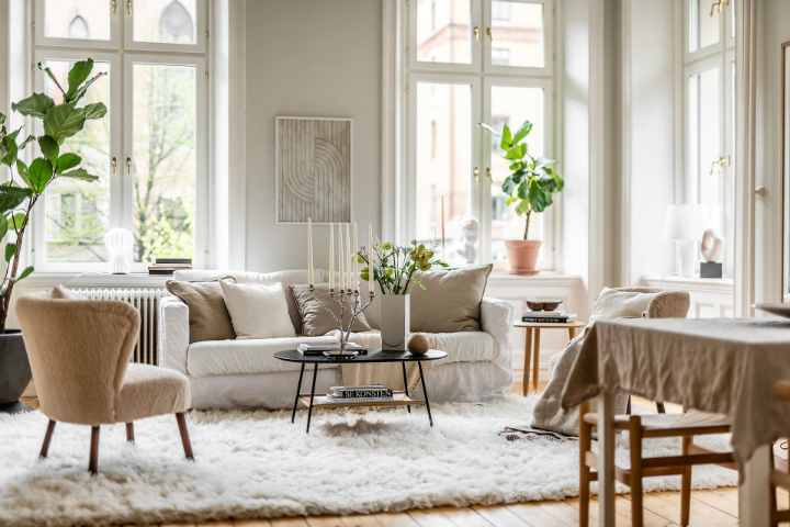 Charming Scandinavian Apartment Interior Decorated In Earth Tones