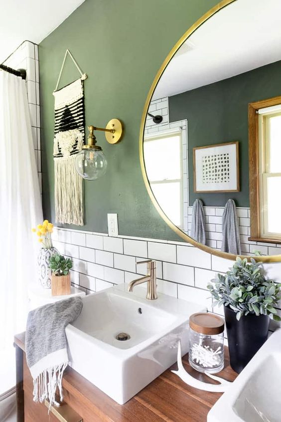 Olive-green-bathroom-paint-color