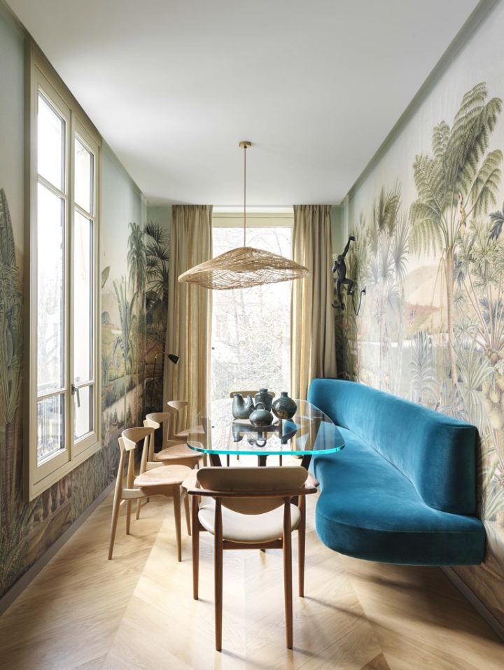 dining-room-with-velvet-modrn-curved-banquette