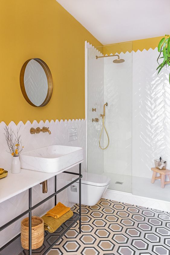 sunshine-yellow-paint-color-bathroom