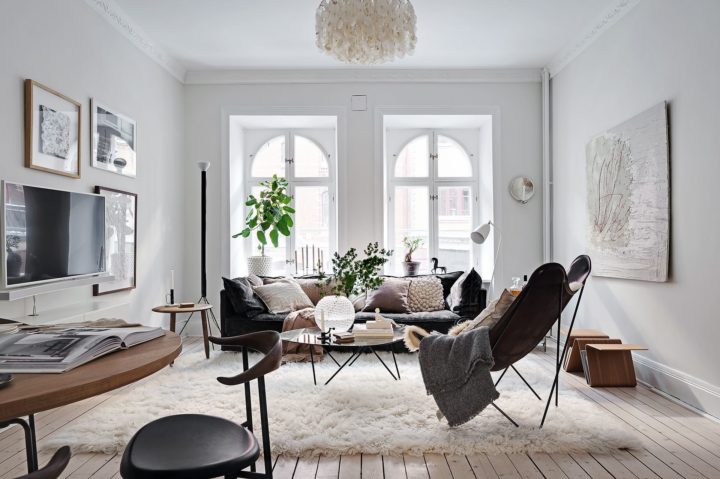Scandinavian  Living Room-Dining Room Combo