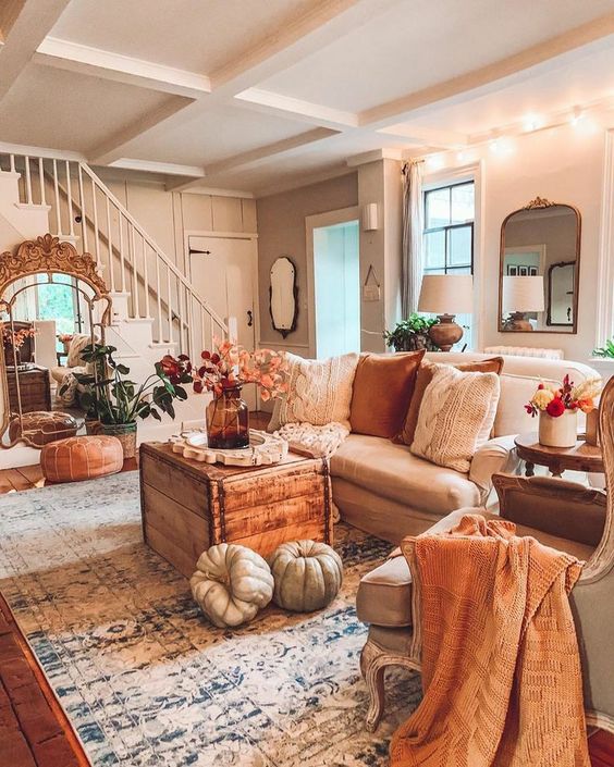 brown-and-orange-living-room