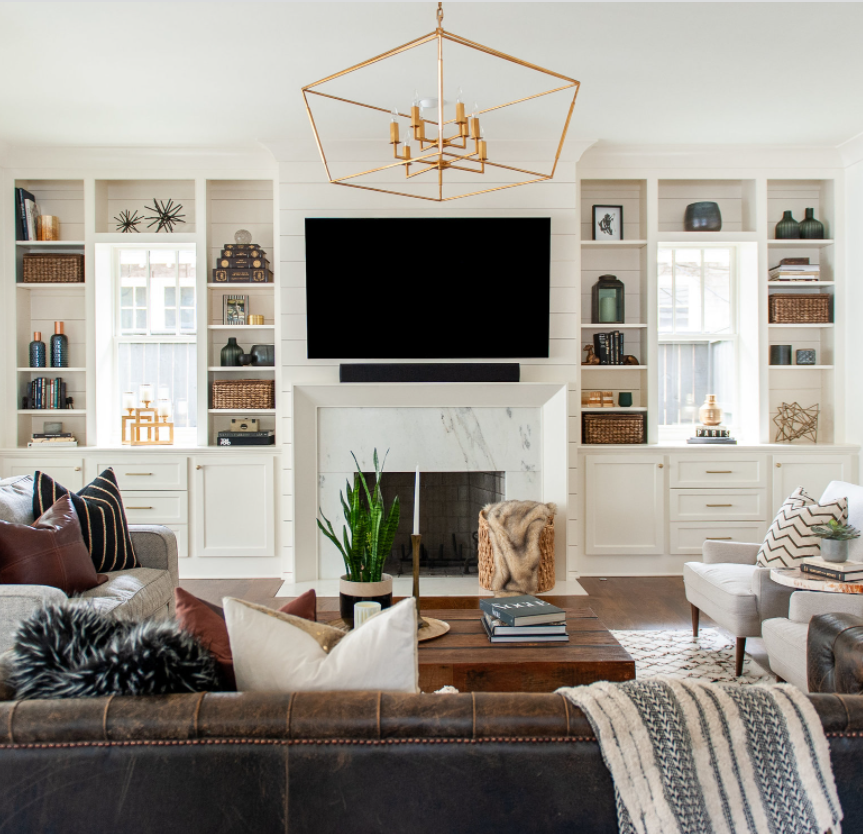 Best Built-In BookShelves Around A Fireplace Design Ideas