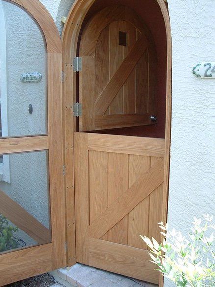 natural wood  exterior Dutch door