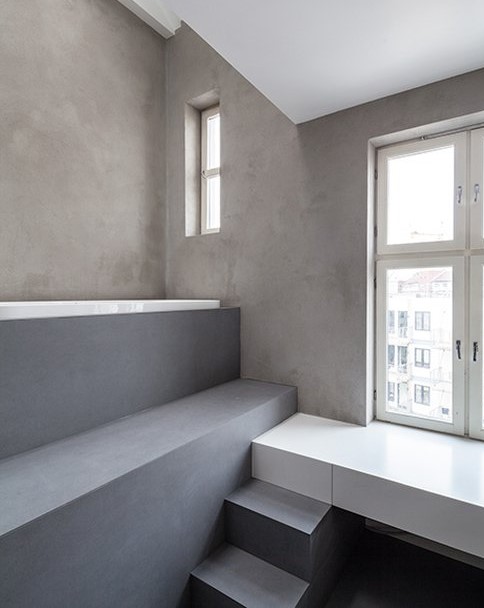 modern minimalist concrete bathroom
