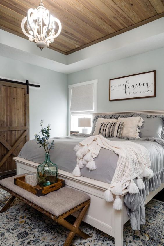 farmhouse bedroom with Tassels