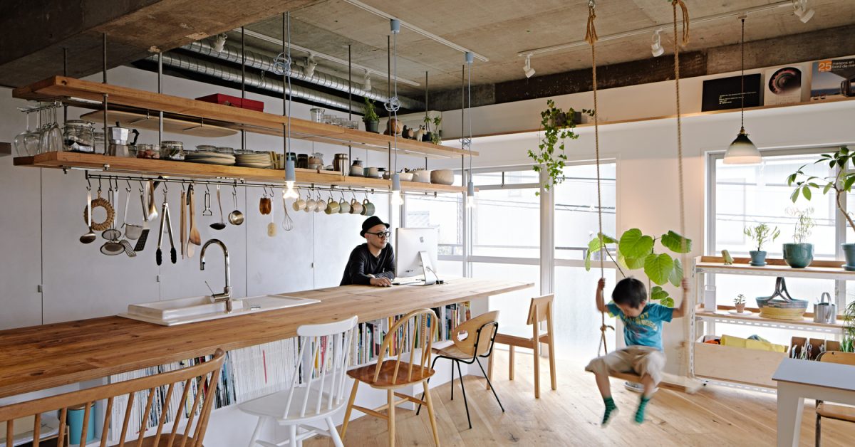 minimalist Japanese open kitchen interior design