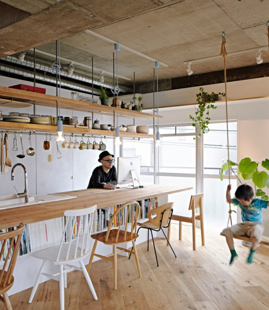 minimalist Japanese open kitchen interior design