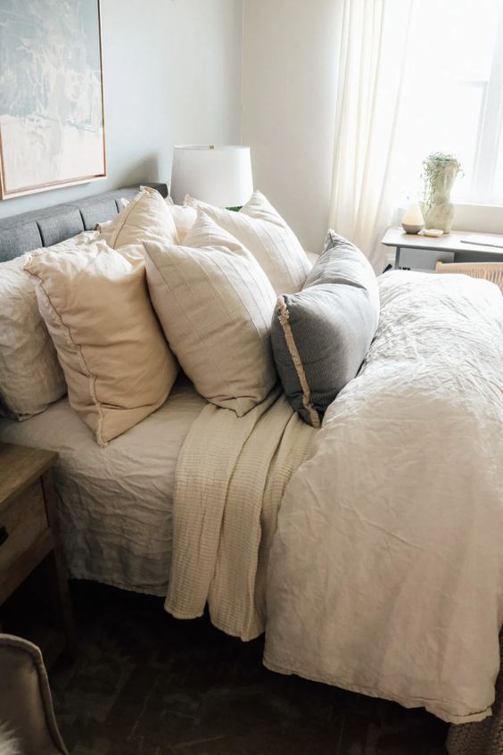 bed with linen sheets and this linen duvet cover