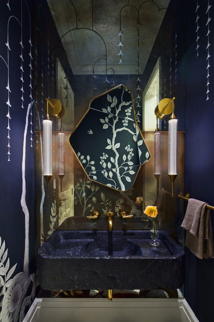 Gwyneth Paltrow's Exquisit Montecito Home dark bathroom