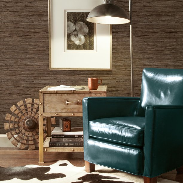 Brown Grasscloth Peel And Stick Wallpaper