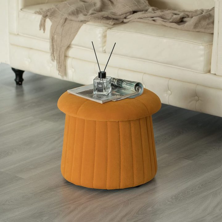 tufted-velvet-mustard-mushroom-shape-storage-stool