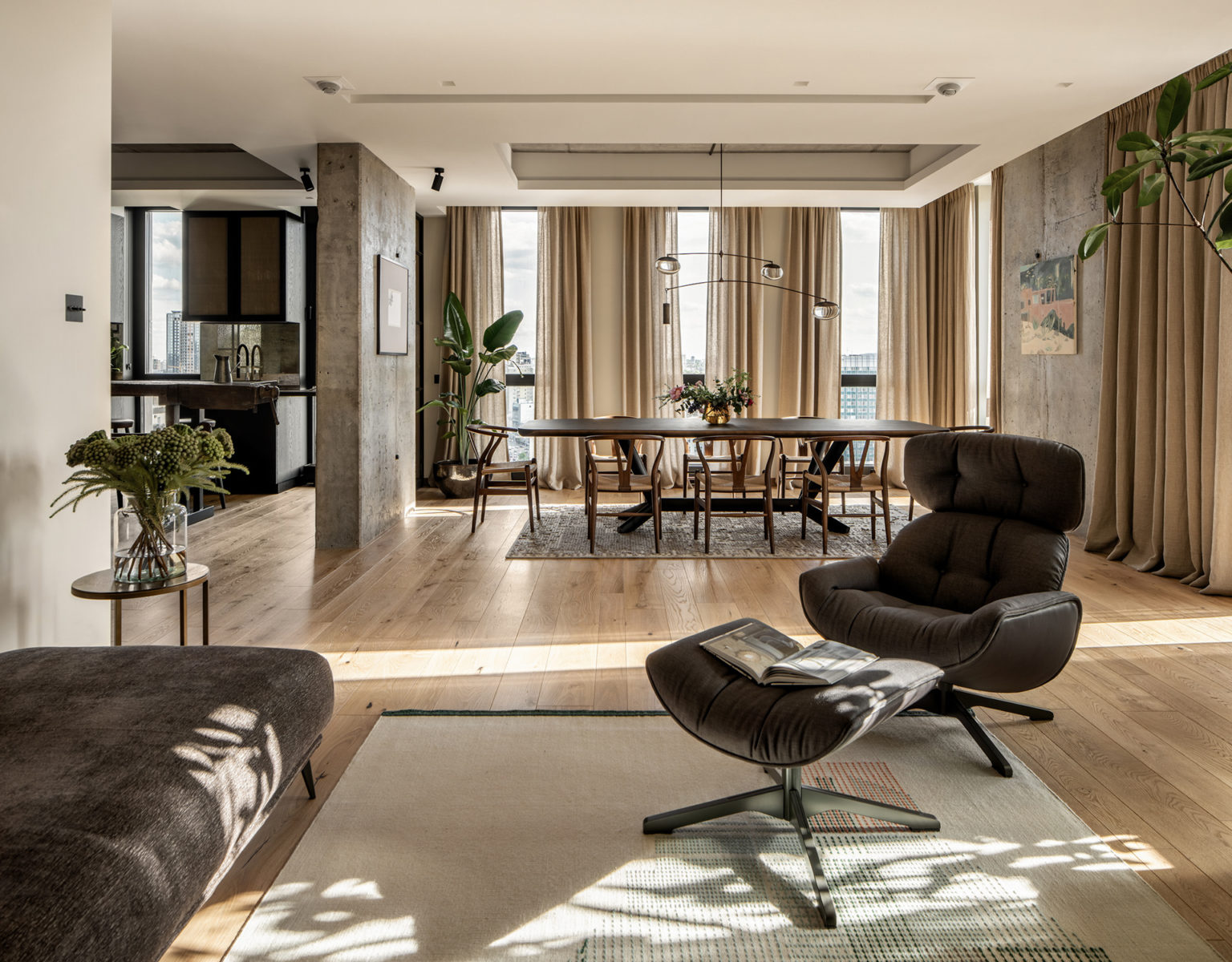 View of Chicago Sunset: A Luxury Industrial Loft