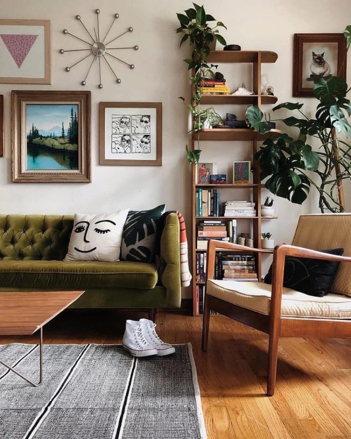 cozy mid century modern living room