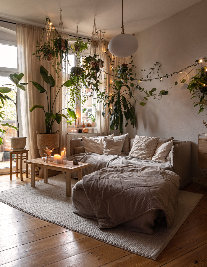 Bohemian Minimalist living room