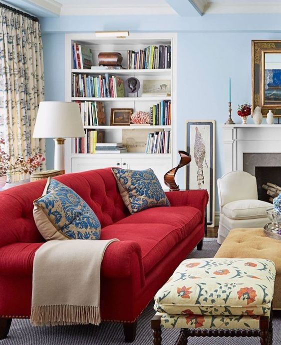 living-room-with-Red-Couch-8