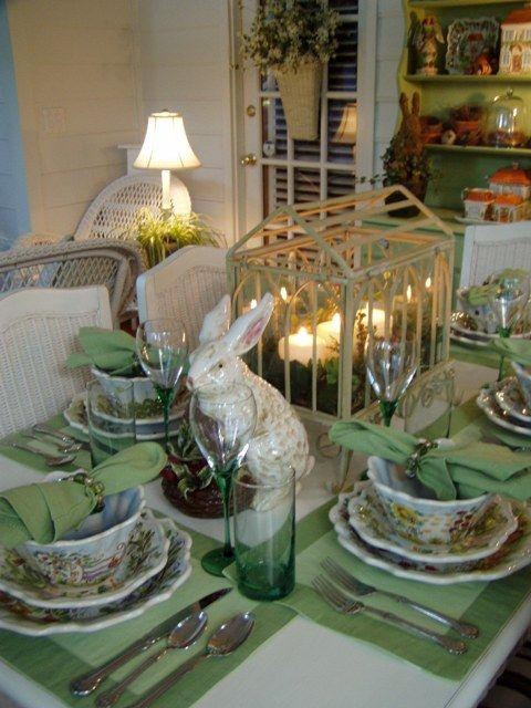 Easter lantern table centerpiece