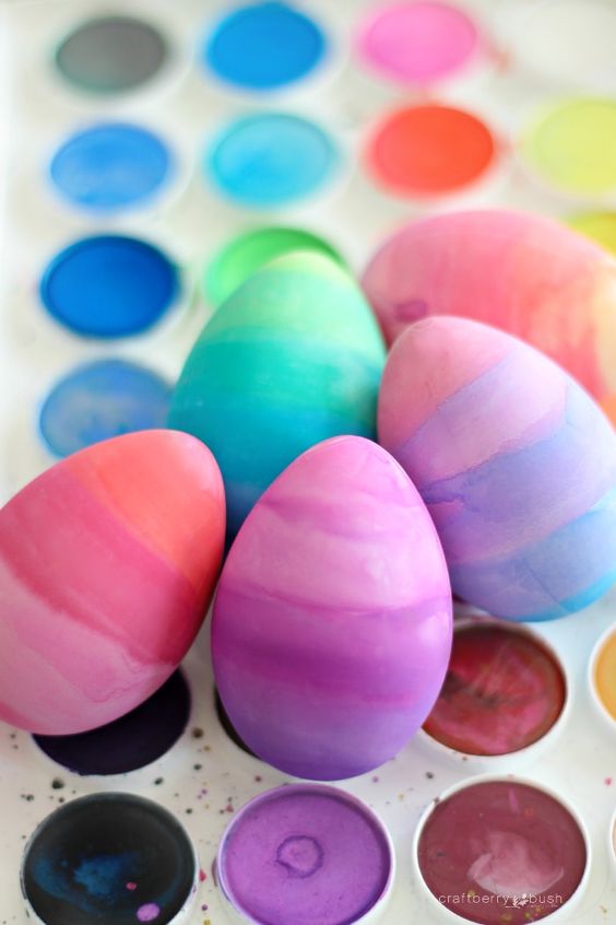 Watercolor ombre eggs 