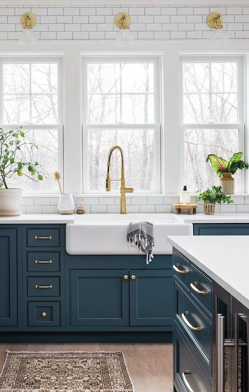 modern navy blue kitchen design