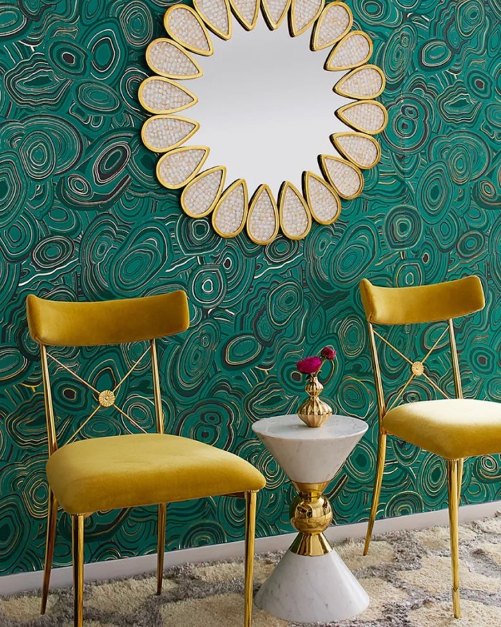 Jonathan Adler mellow yellow and gold Rider Chairs