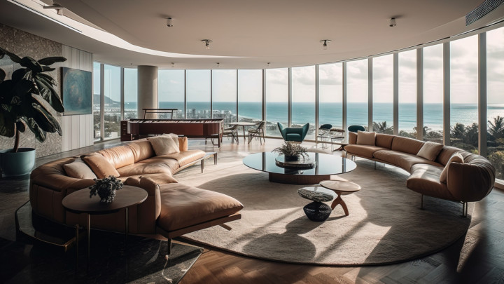 modern living room with view Apartment AI Generated