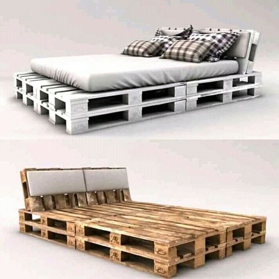 simple pallet be with headboard