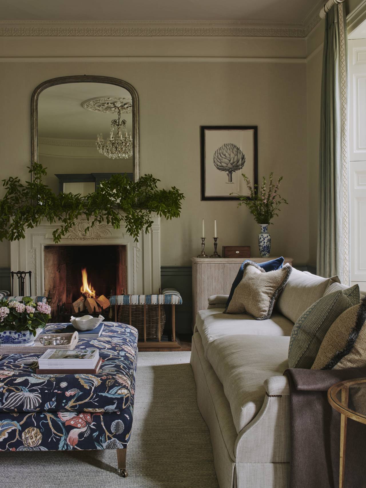 Dream Country House With a Palette of Soft Greens and Warm Blues