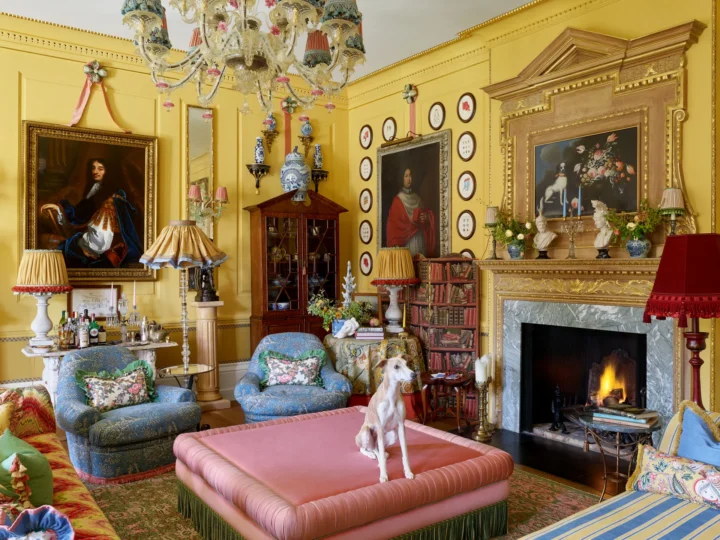 British maximalism elegant country living room