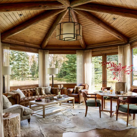 Luxury Contemporary Mountain Home Interiors living area