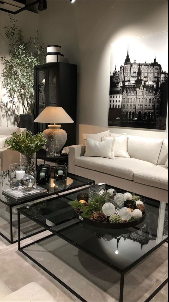 black-and-white-living-room