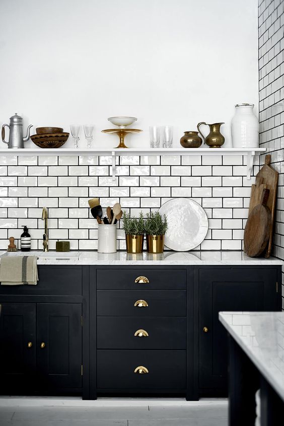 Subway Tiles and Dark Grout