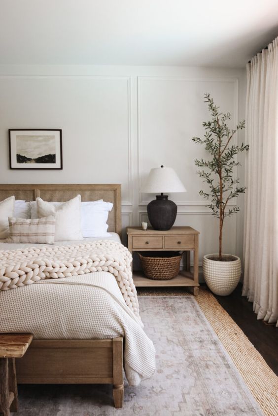 ivory and pure oak bedroom