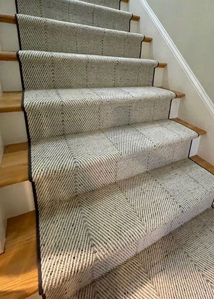  Herringbone pattern carpet for stairs