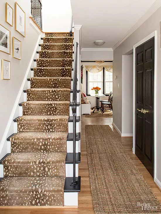 faux deer-fur carpet for stairs