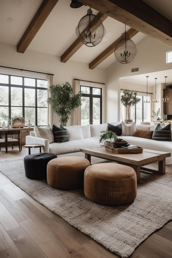 Rustic-Redefined-living-room-with-high-ceiling