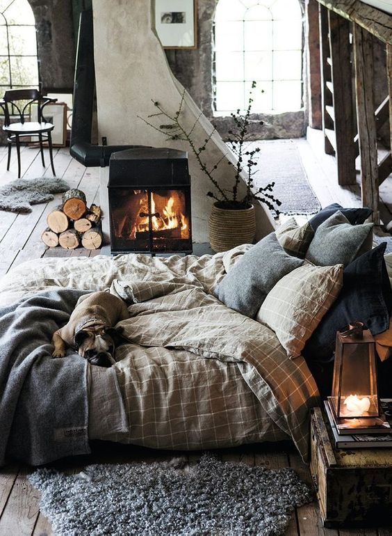 industrial-bedroom-with-fireplace