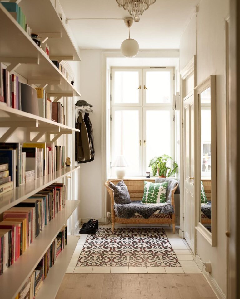 Illustration of Scandinavian Apartment Renovation Inspiration With Statement Fireplace